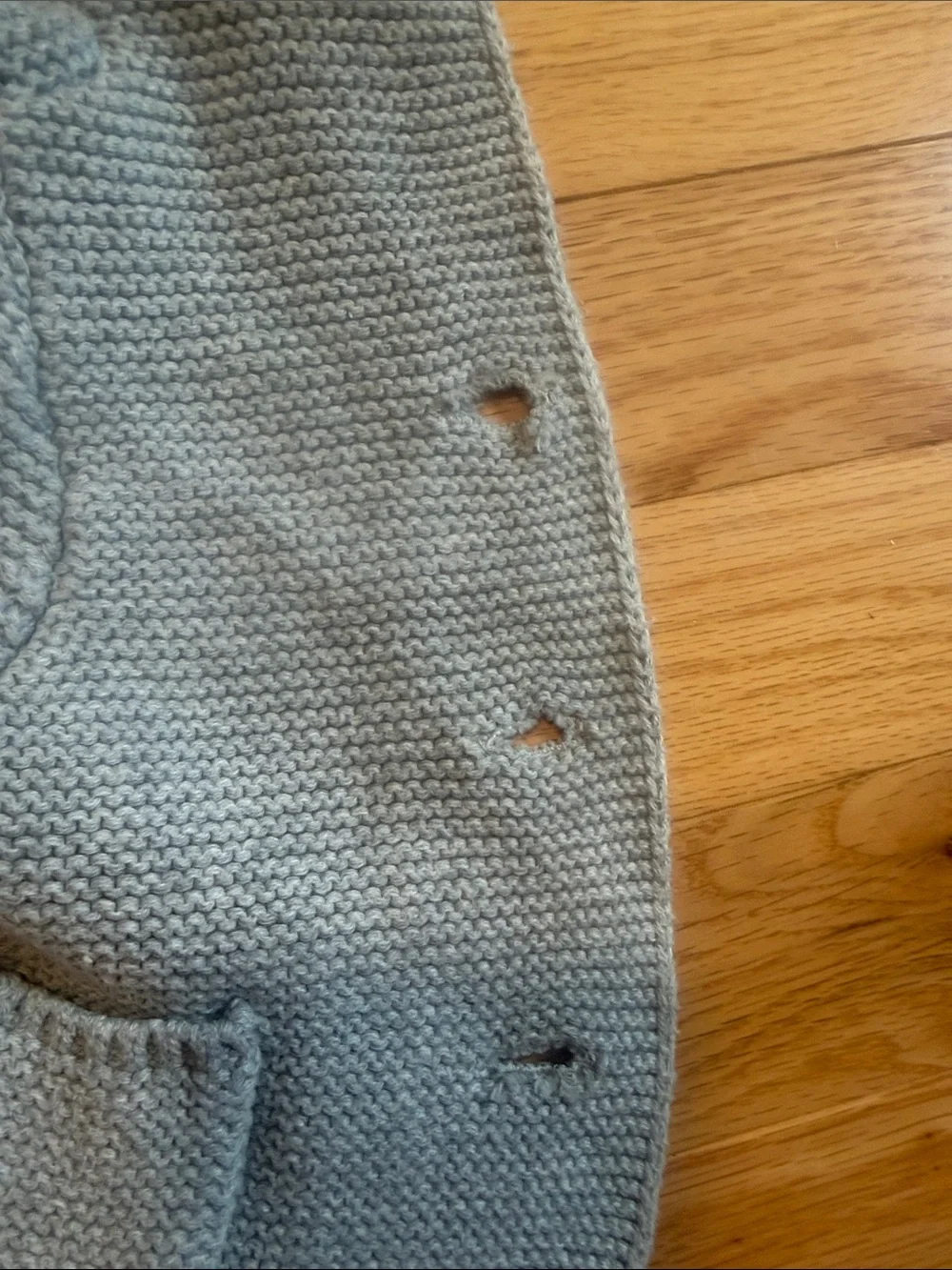 Cozy Light Gray Baby Knit Hooded Cardigan with Ears